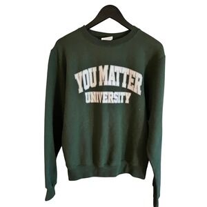 Champion Eco You‎ Matter University Green Crewneck Sweatshirt Small S